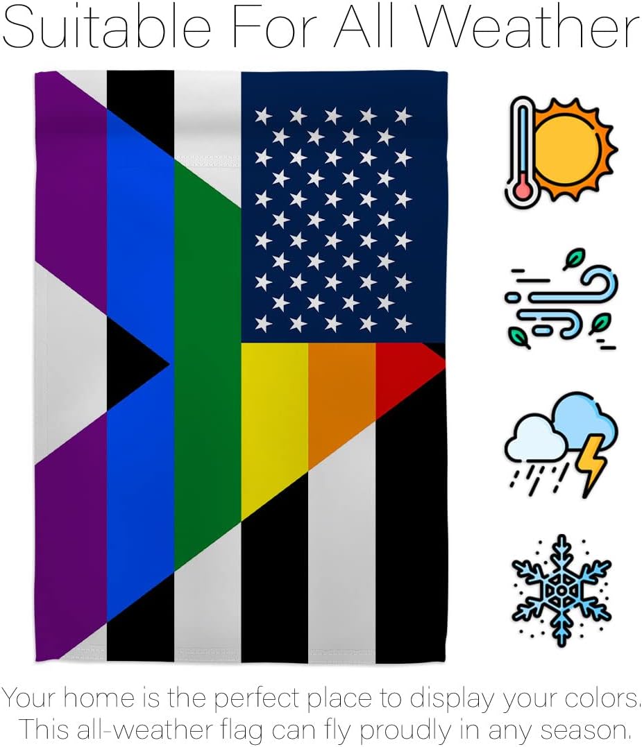 US Straight Allies for Equality House Flag - Support Pride Rainbow Love LGBT Gay Bisexual Pansexual Transgender - Decoration Banner Small Garden Yard Gift Double-Sided Made in USA 28 X 40