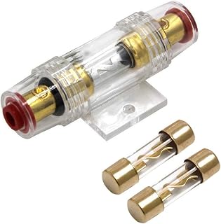 4-8 Gauge AWG in-line Waterproof Fuse Holder with Two 100A AGU Type Fuses for Car Audio/Alarm/Amplifier/Compressors (1 Pack)