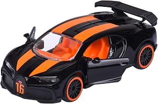 Majorette Racing Cars - Bugatti Chiron Pur Sport 1:64 Scale (7.5 cm) Toy Car with Trading Card Model Car for Children Aged 3+