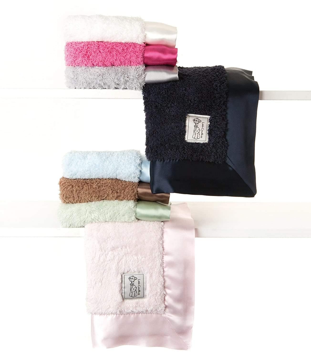 Little Giraffe satin-chenille Travel Blanky 35,6 x 35,6 cm LGF _ scbly
