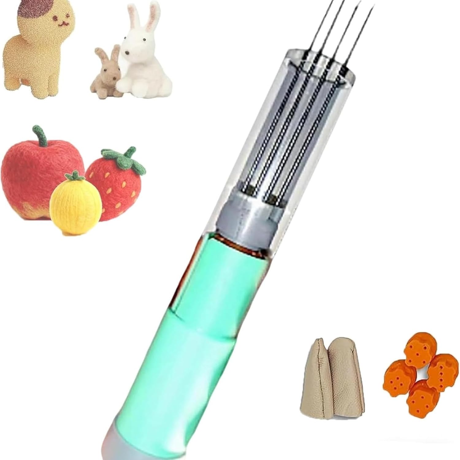 Professional Electric Needle Felting Machine, Wool Felting Tool, Wool Felt Poking Tool Poking, 1-7 Needles Speed ​​Adjustable, Easy to Change, Stroke 2cm, for DIY Painting.(Green)