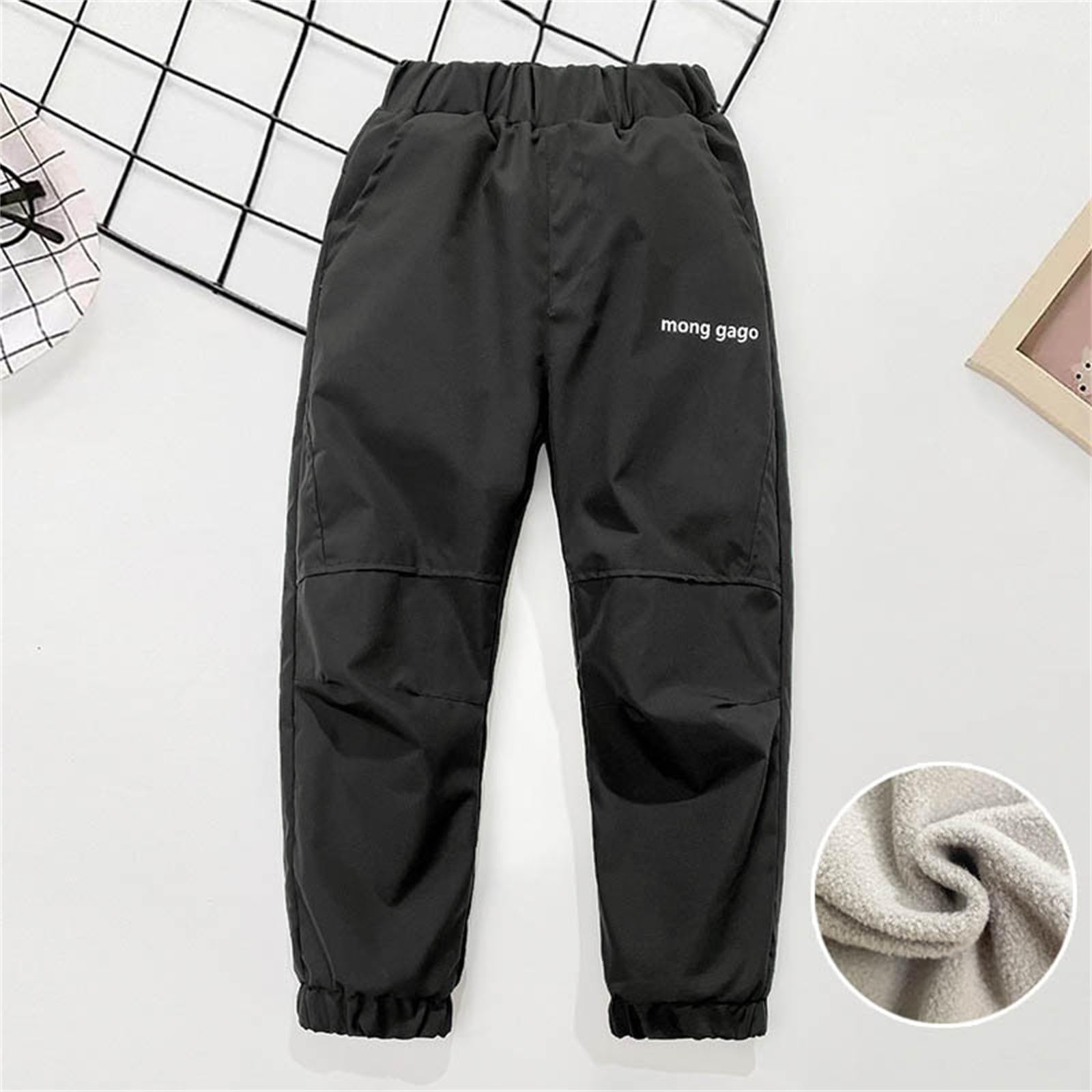 Pantalon de ski pour enfants garçons et filles - Imperméable - Isolé - Pantalon de ski ample avec poches - Pantalon de pluie tendance pour la planche à neige, la randonnée, la neige