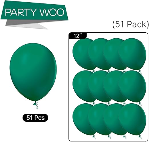 Product image for PartyWoo Olive Green and Forest Green Balloons, 50 pcs each - 6