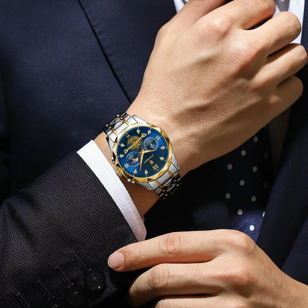 Reloj de Pulsera de Lujo ZBDZSW para Hombre, Resistente al Agua, Luminoso, cronógrafo, de Acero Inoxidable, de Cuarzo