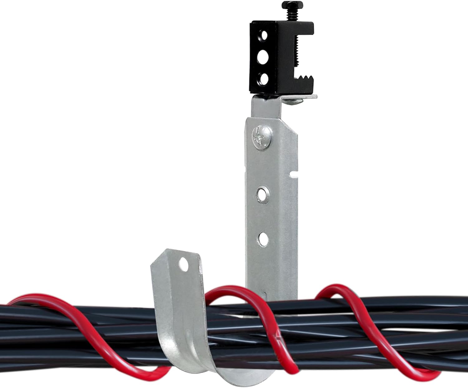 10 Packs 2" Heavy Duty Cable Support J Hooks with Swivel Beam Clamp, J-Hook for Hanging Cables & Wires Management Mounts to Beams Up to 1/2" Thick