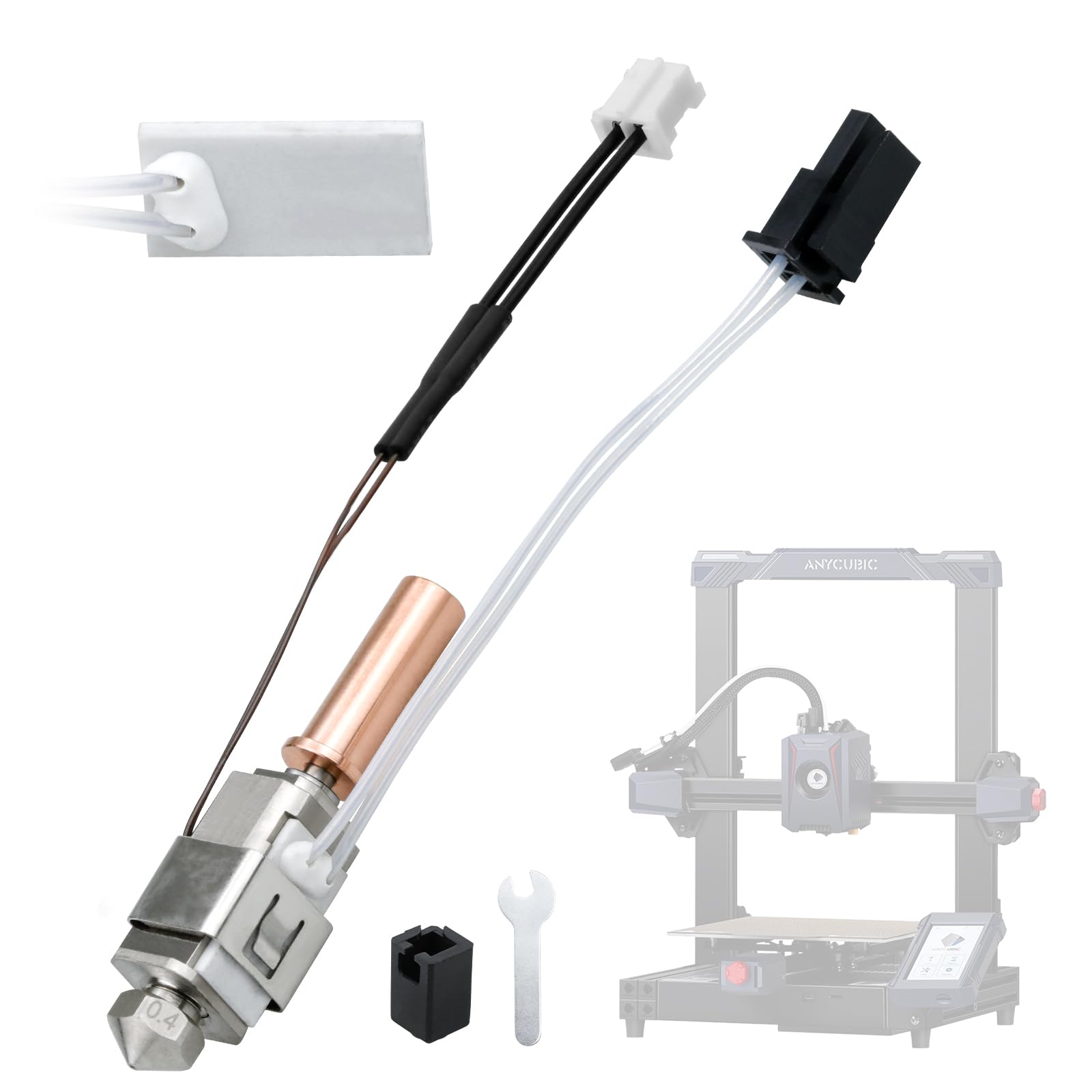 Photo 1 of Upgrade Kobra 2 Hotend 3D Printer Parts 24V 60W ceramic heating bimetallic throat Replacement Print Head Compatible with Anycbic Kobra 2, Kobra 2 Plus, Kobra 2 Max, Kobra 2 Pro, Kobra 2 Neo 3D Printer