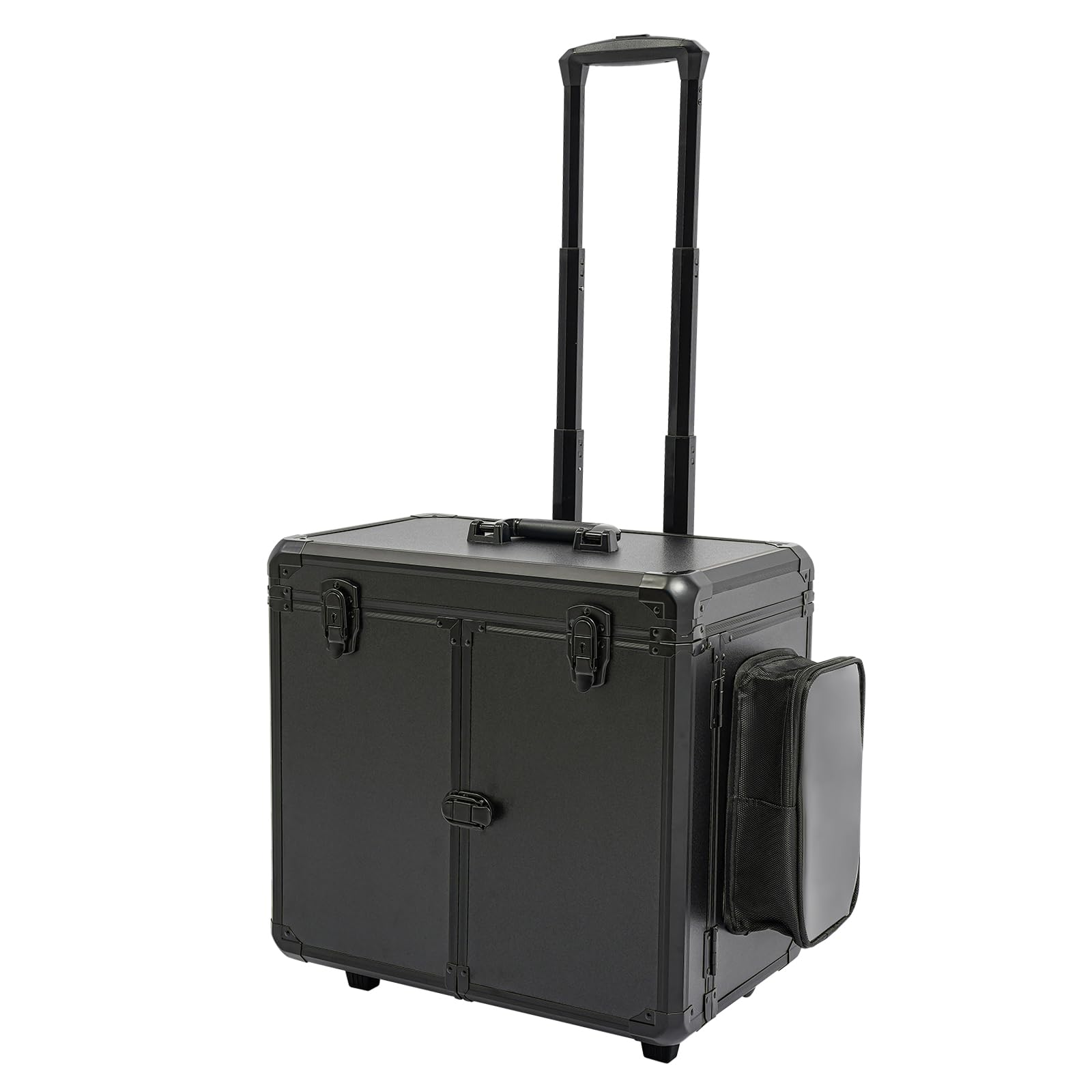 Fusspflegekoffer, Mobiler Fußpflegekoffer mit 2 Räders und 4 Schlüssel, Werkzeugkasten für den Fußpflegedienst, 46 x 29 x 42cm (Schwarz)