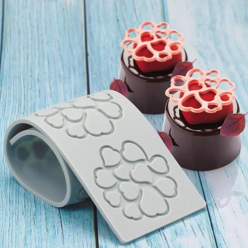 Miniatura 6 de Moldes de silicona de hojas huecas, moldes de chocolate con forma de corazón, geometría, molde de silicona 3D, molde de hojas de caramelo de