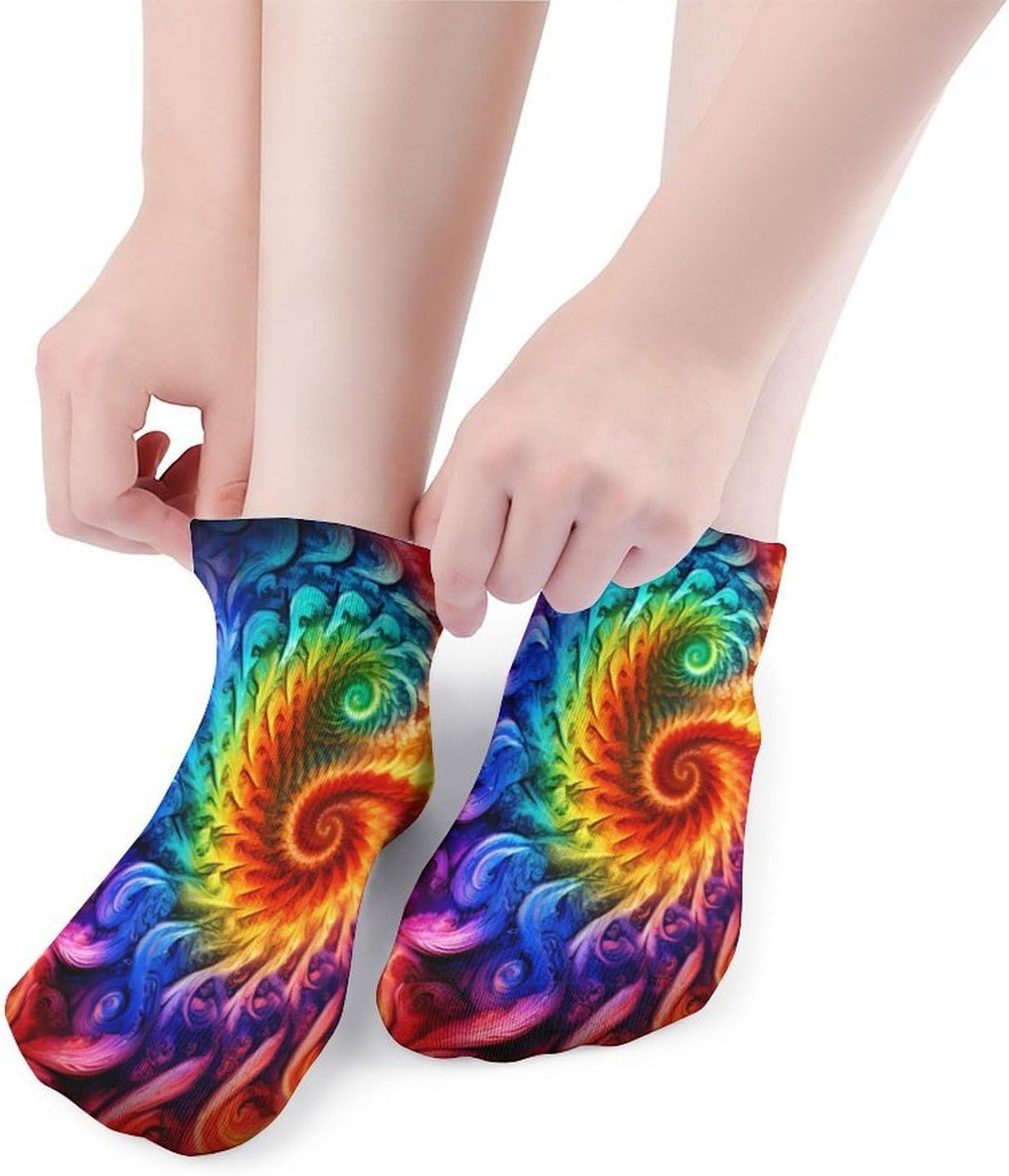Colorful Tie Dye Ankle Socks for Men Women Low Cut Crew Sock Casual Sports Clothing