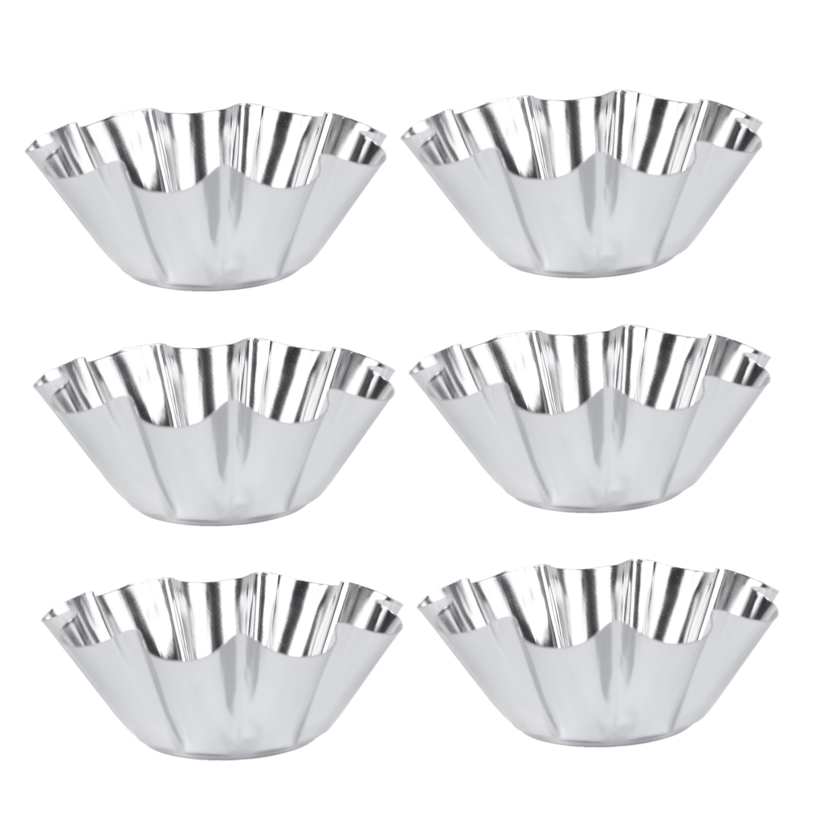 TIDTALEO 6pcs Stainless Steel Sauce Dish Chocolate Chip Muffin Mini Egg Tart Mini Tart Pan Non-stick Egg Tart