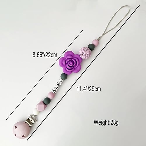 Miniatura 4 de Clip de chupete personalizado con nombre para niñas y niños, clip de silicona para chupete de bebé, clip neutro personalizado para sujetar chupete,