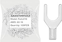 Vista 14 de haisstronica Conectores de cable no aislados, 30 terminales de horquilla de 1/4 ", kit de cobre con costura soldada AWG 8