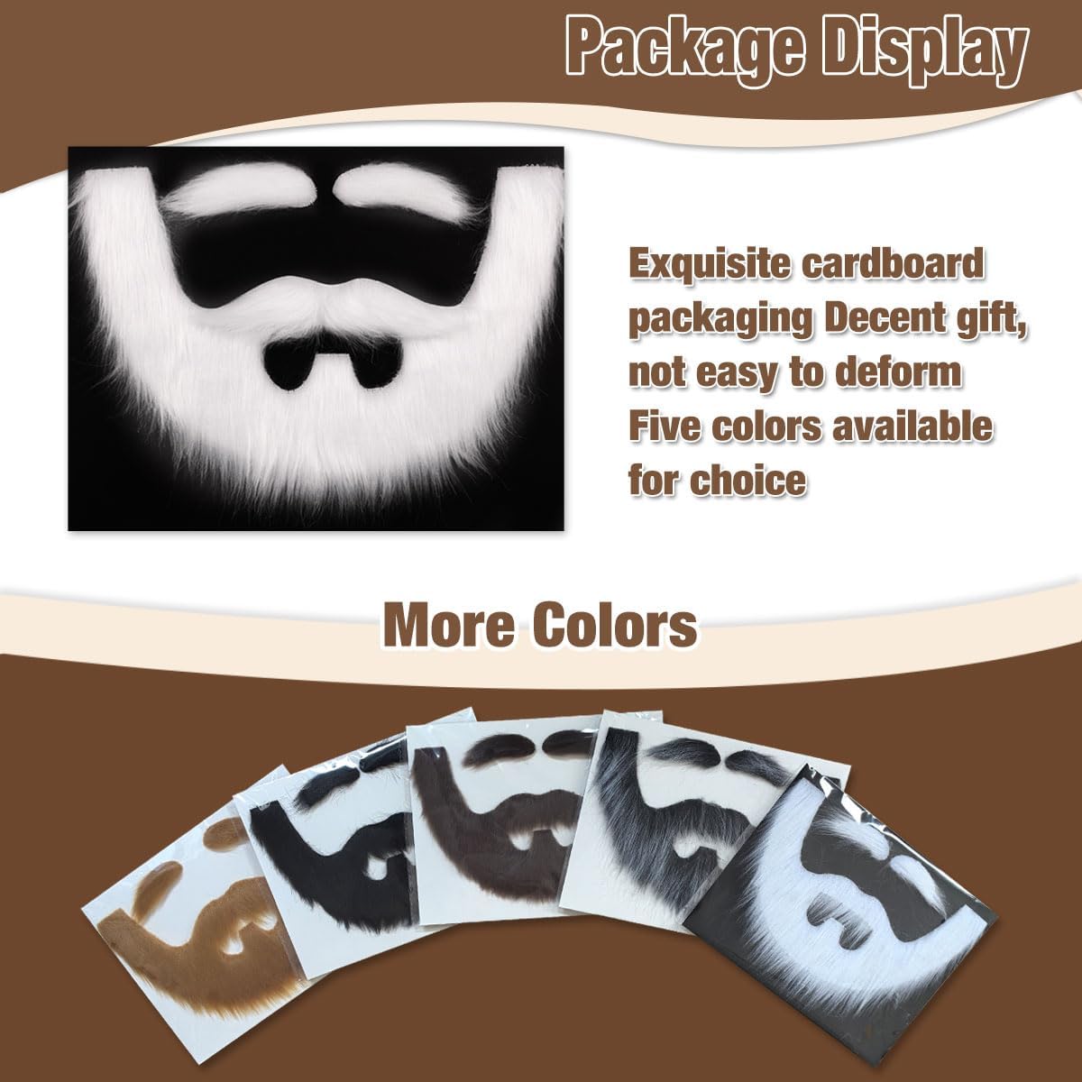 DIY Self Adhesive Fake Mustache Set Fake Beard Material Novelty Mustaches for Costume and Halloween Festival Party image 5