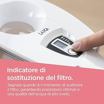 Caraffa Filtrante Laica Prime Line 3L - Con 3 Filtri Bi-Flux, Riduce Cloro E Metalli, Made In Italy - Foto 9