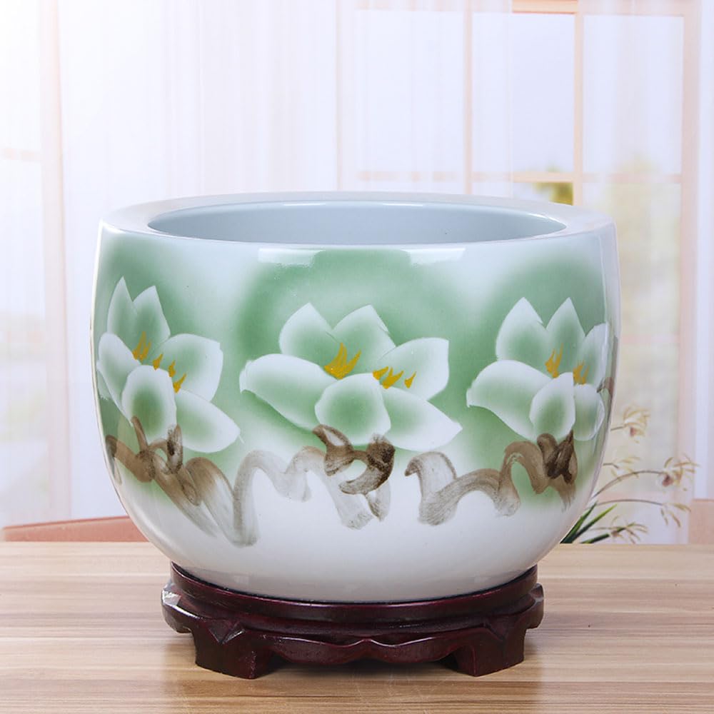 DFGHNBVC Chinoiserie Daffodil Pot Ceramics Chinese Vase Ceramic Plant Pots Nonporous Succulent Planter Pot Ceramic Water Lily Bowl Blue And White Porcelain Flower Pots Succulent Pot Plante,B