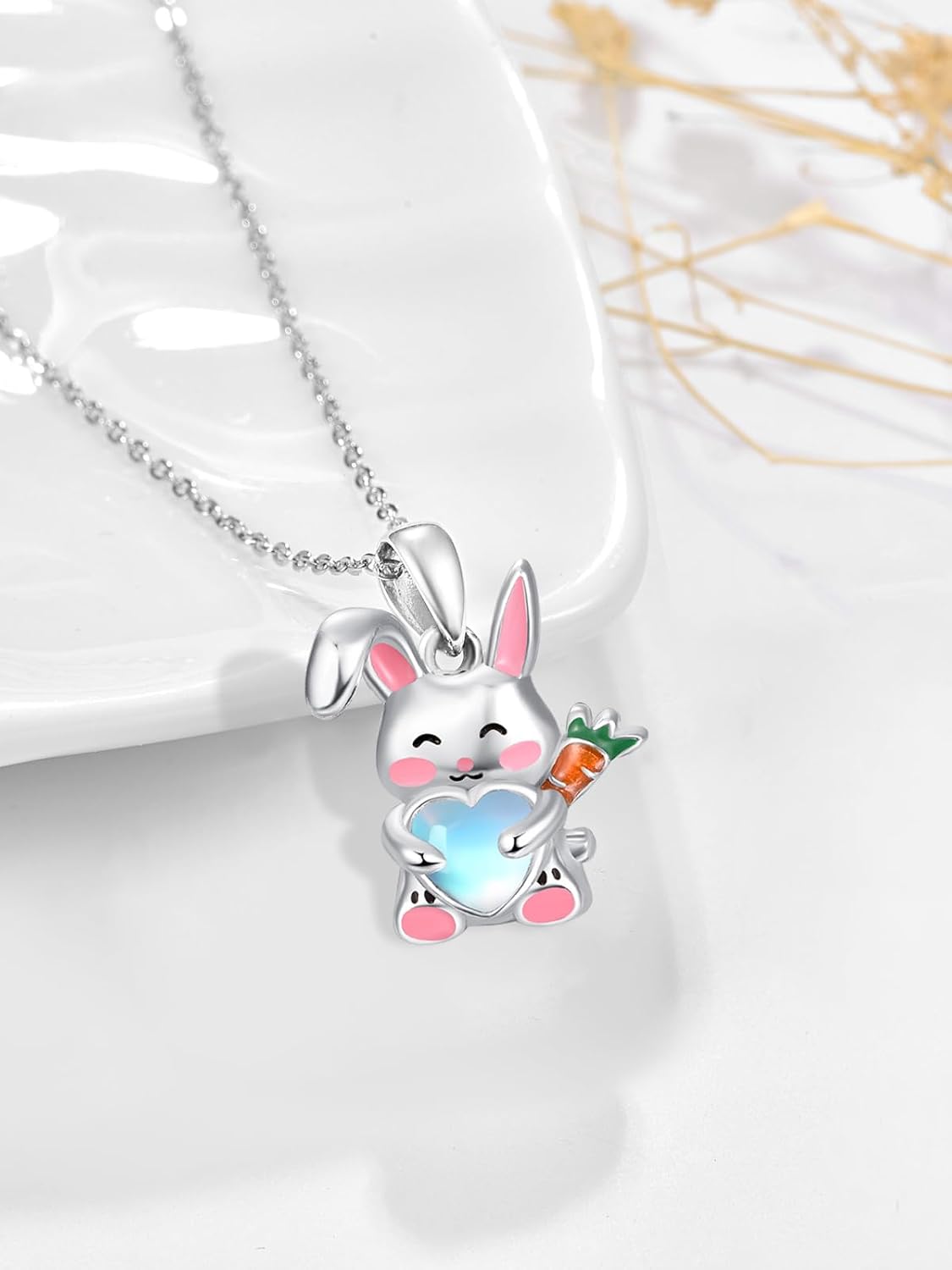 Dreamboat Moonstone Animal Pendant Necklace for Women 925 Sterling Silver Cute Animals Jewelry Gifts for Her