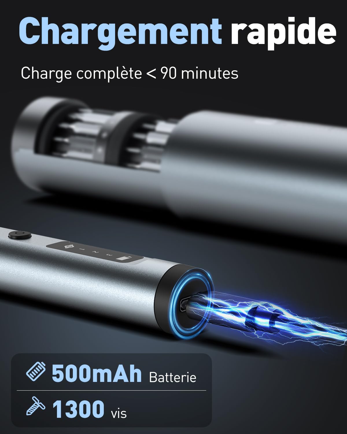 Mini Tournevis Électrique de Précision 68 en 1, 3 Couples Réglables, Rechargeable Sans Fil avec 60 Embouts S2 pour Montre, Lunettes, Drone, PC