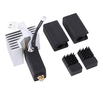 Dioche Ceramic Hotend Kit Ceramic Hotend Kit for 3D Printer - 0.4mm Print Head with Heat Sink, Hardened Steel Brass Nozzle & Extra Accessories