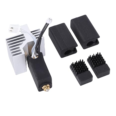 Dioche Ceramic Hotend Kit Ceramic Hotend Kit for 3D Printer - 0.4mm Print Head with Heat Sink, Hardened Steel Brass Nozzle & Extra Accessories