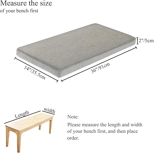 Miniatura 7 de Cojines de asiento para ventana panorámica, muebles de interior de 60 x 14 pulgadas, antideslizantes, lavables, cojín de banco de cocina y comedor