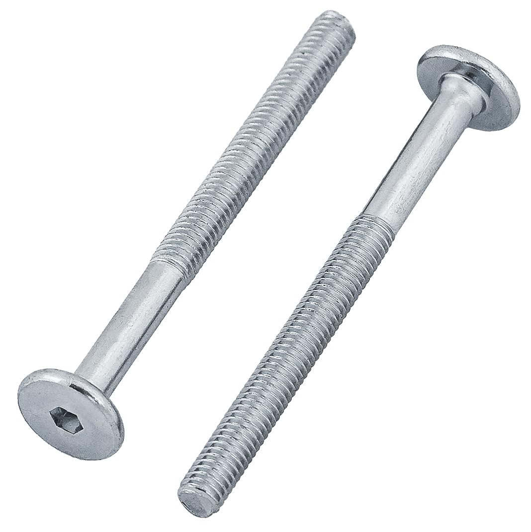 HEXATON Flat Head Socket Metric Screws M6 x 50 mm - 50 Pieces - Partially Threaded - Galvanized Steel - Hex Drive Socket Metric Thread