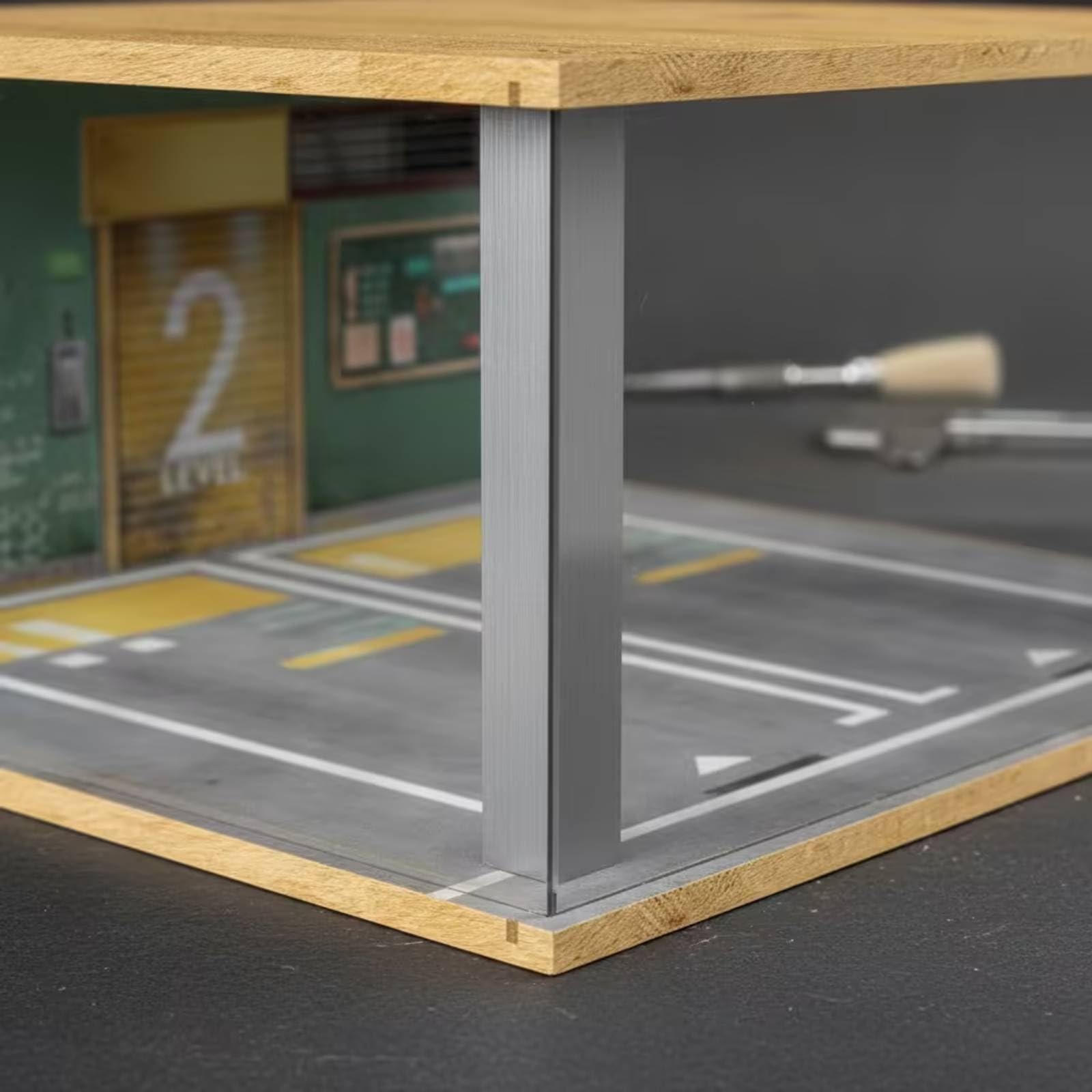 Parkszene Display Vitrine Modellauto Vitrinenkasten Ausstellungsbox Schaukästen Aufbewahrungsbox Holz mit Acrylabdeckung Staubschutz Leicht zu Öffnen
