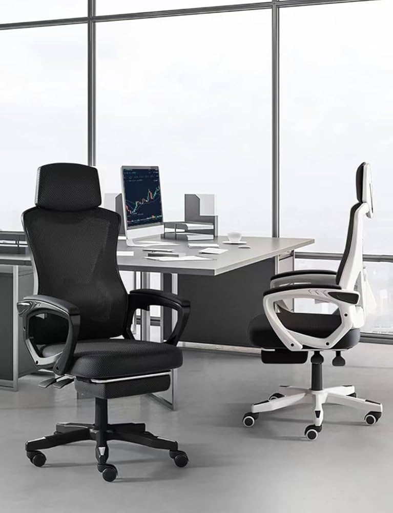 値引きする 腰枕付き✨人工工学オフィスチェア 通気性 回転式 デスク