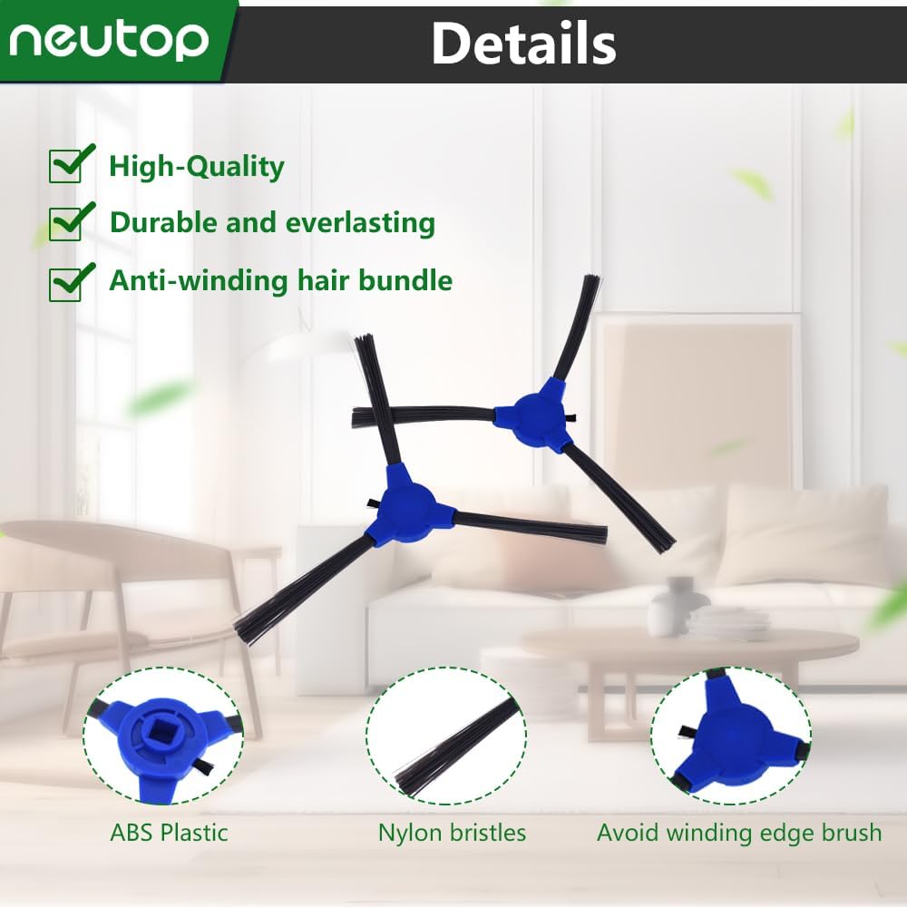Neutop Replacement Parts Compatible for eufy Robovac 11S Max,15C Max, G10, G20, G30, G30 Edge/Hybrid, Accessories with 1 Rolling Brushes Rollers 3 HEPA Filters 4 Side Brushes