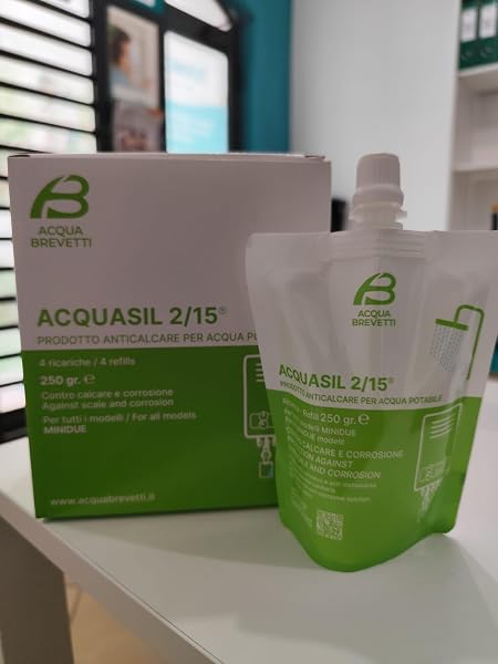 Liquido Acquabrevetti ACQUASIL 2/15® in sacche da 250 gr cadauna (4 sacche per box) per pompe dosatrici MiniDUE - 1