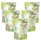 Freeze Dried Custard Apple (Sitafal), Pack of 5, 100% Natural, Ready-to-Eat Fruit Snack, Vegan, Non GMO, No added Sugars, 0.7 oz each pack, SATVIKZONE