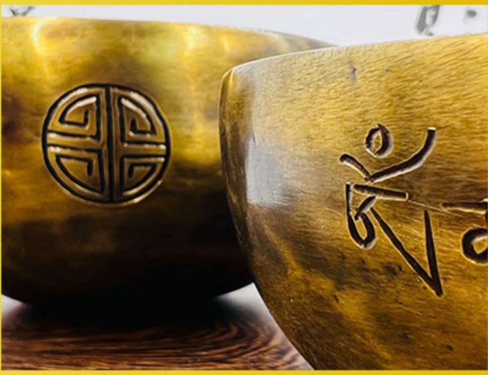 Tybetańska Misa Śpiewająca, Misa Dźwiękowa, Święty Symbol Buddyjskiej Mantry Z Nepalu, Antyczny Design, Odpowiednia Do Jogi, Medytacji, Uzdrawiania Dźwiękiem I Równoważenia Cz(20 Cm)