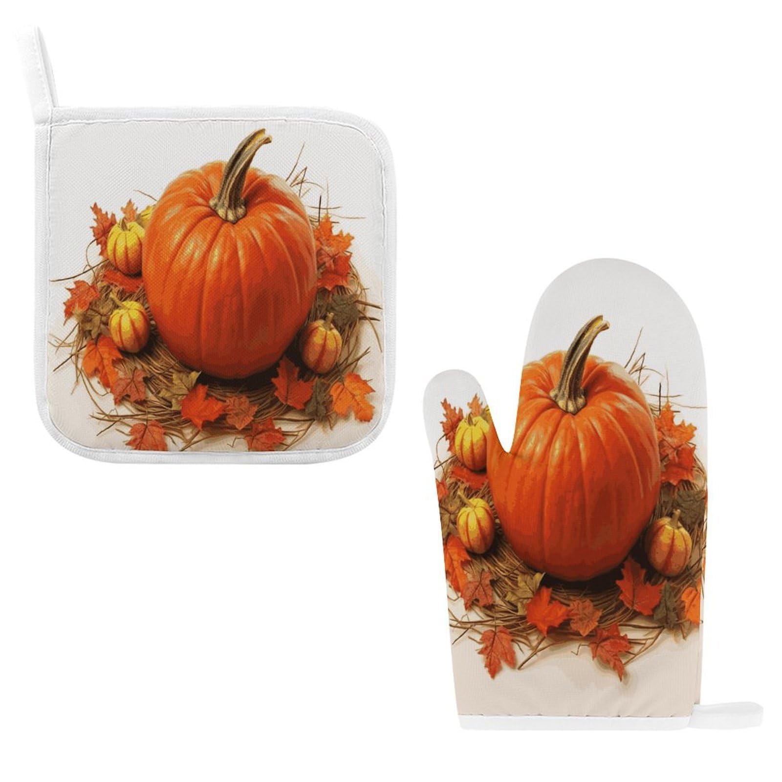 Fodpand Style Fall Pumpkin Oven Mitts And Pot Holders Sets