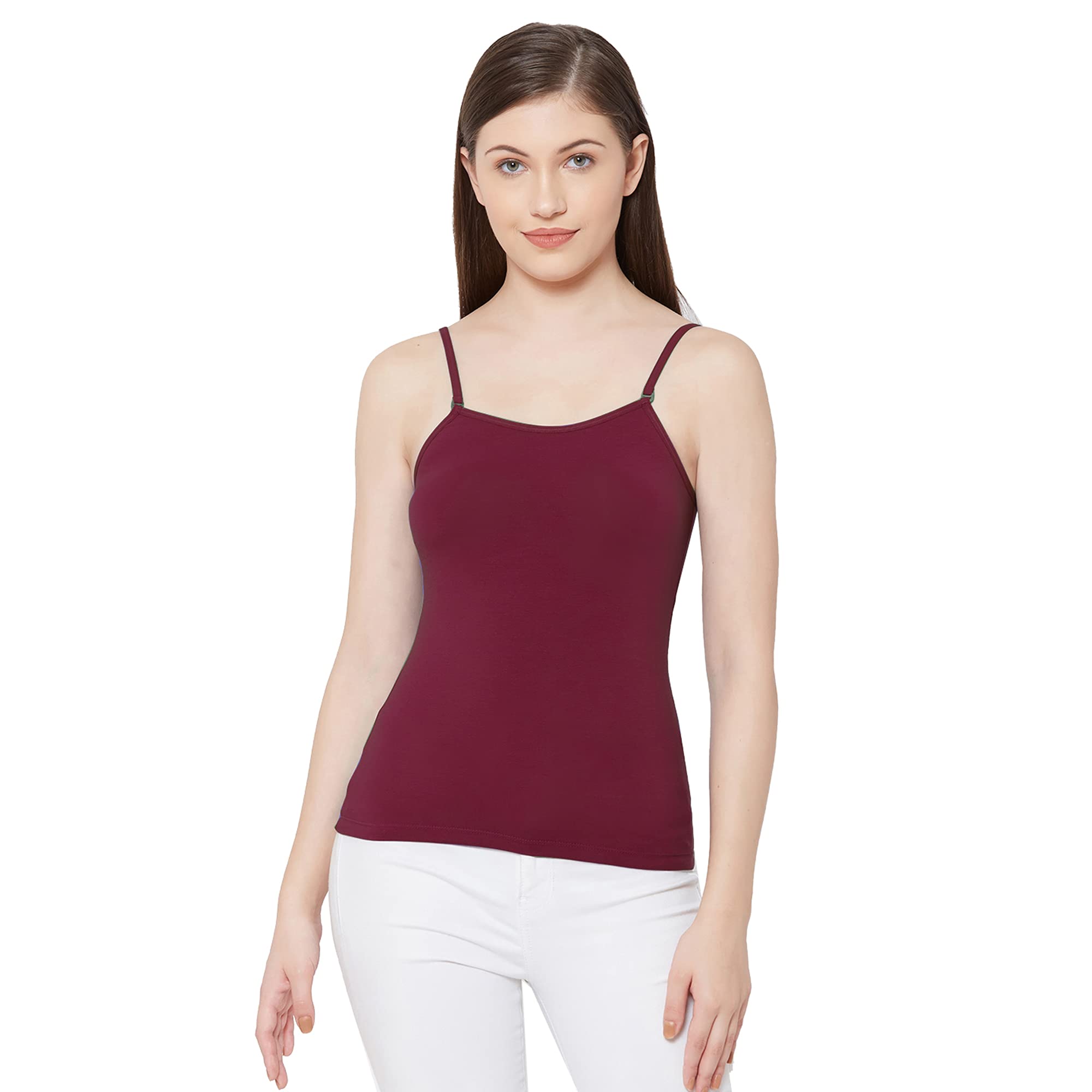 Women's 818 Spaghetti Straps Plain Cotton Lycra Camisole JSC-818-image-11
