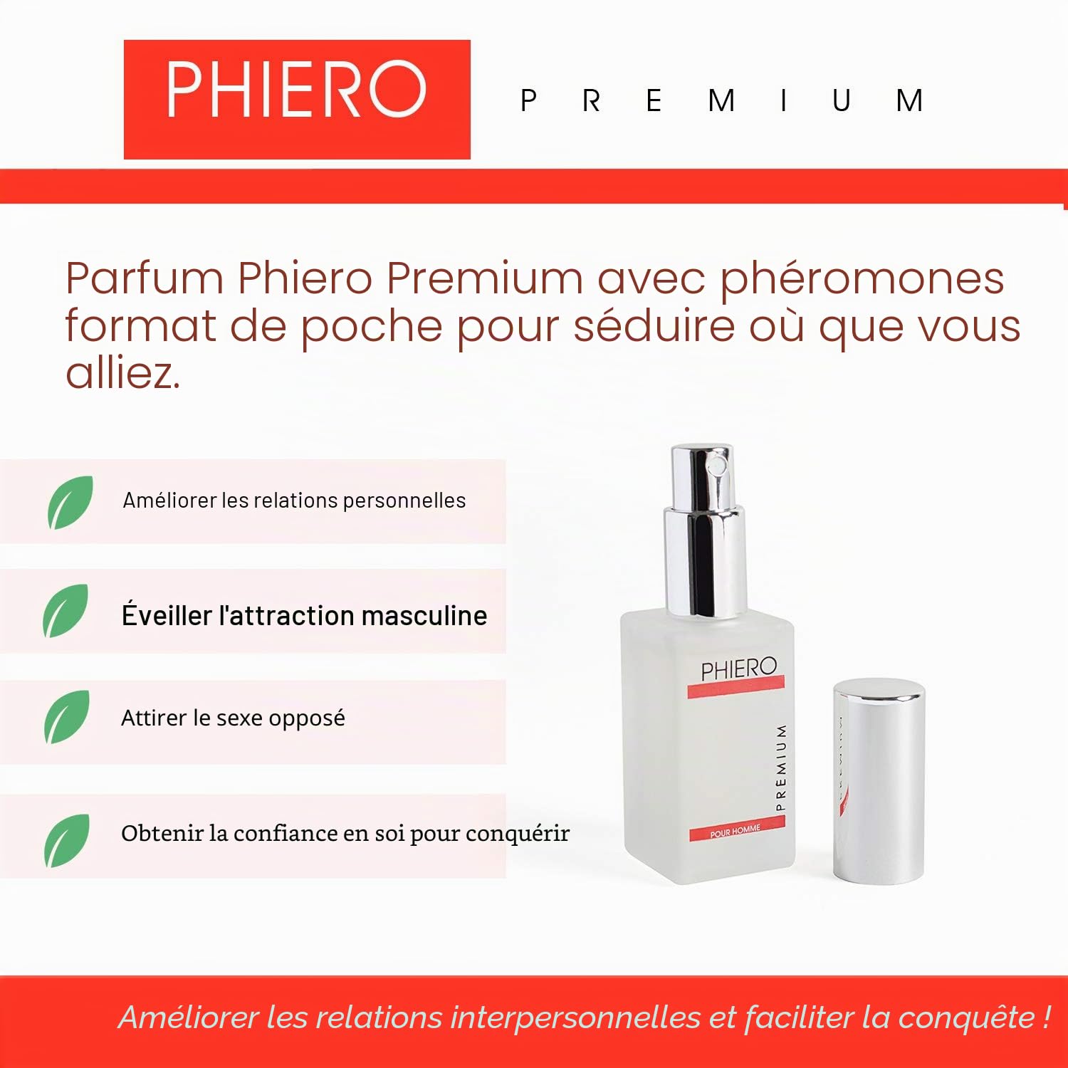 2 x Phiero Premium Phermone-parfum pour homme - 4 types de phéromones.