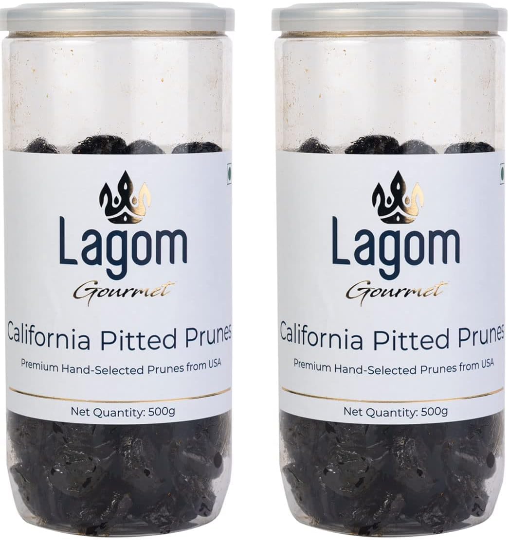 Lagom Gourmet California Pitted Prunes 1 kg | Dried Plums | No Added Sugar | Gluten Free | Vegan | Plant Based | Non GMO | Prunes Dry Fruit