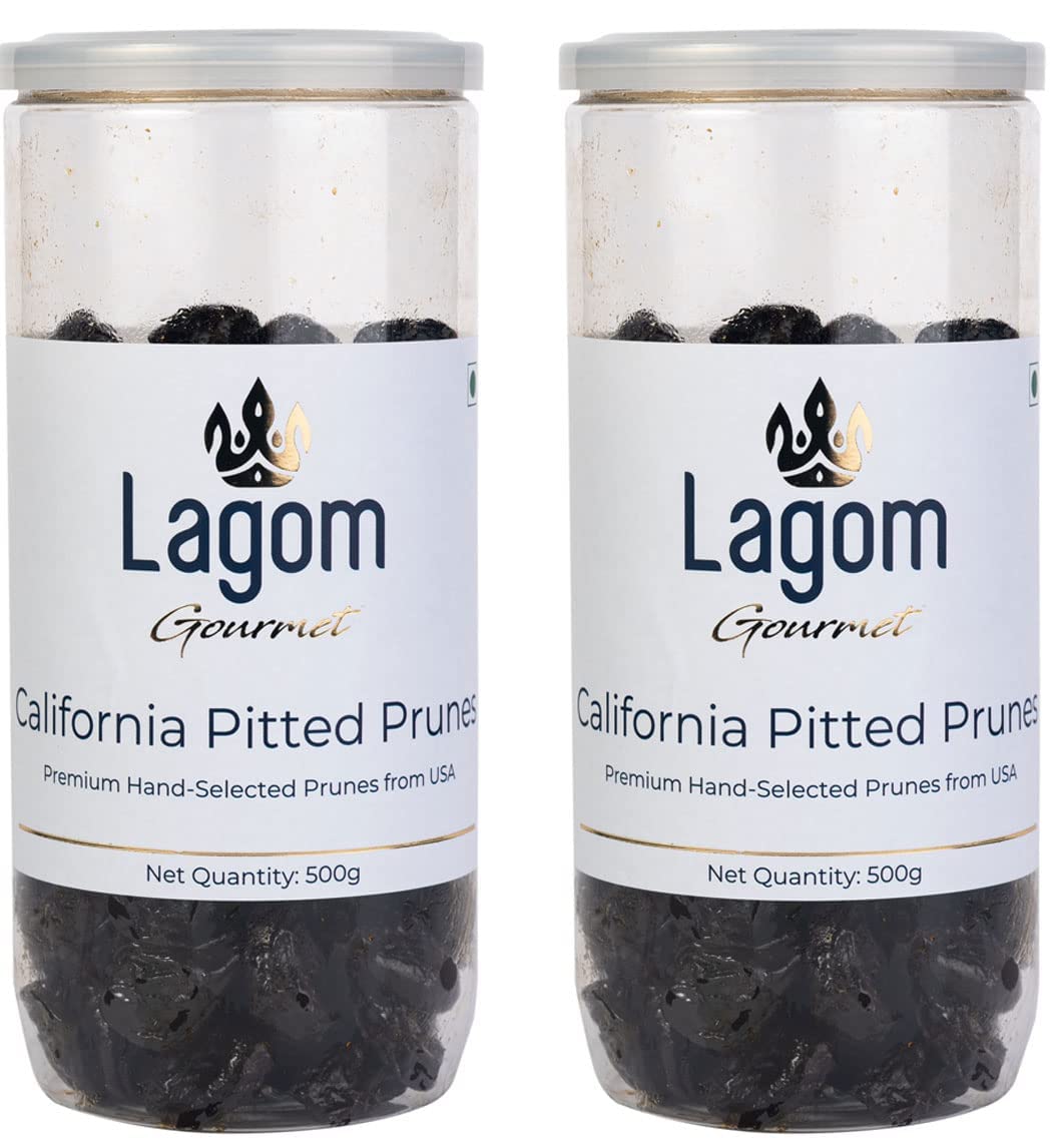 Lagom Gourmet California Pitted Prunes 1 kg | Dried Plums | No Added Sugar | Gluten Free | Vegan | Plant Based | Non GMO | Prunes Dry Fruit