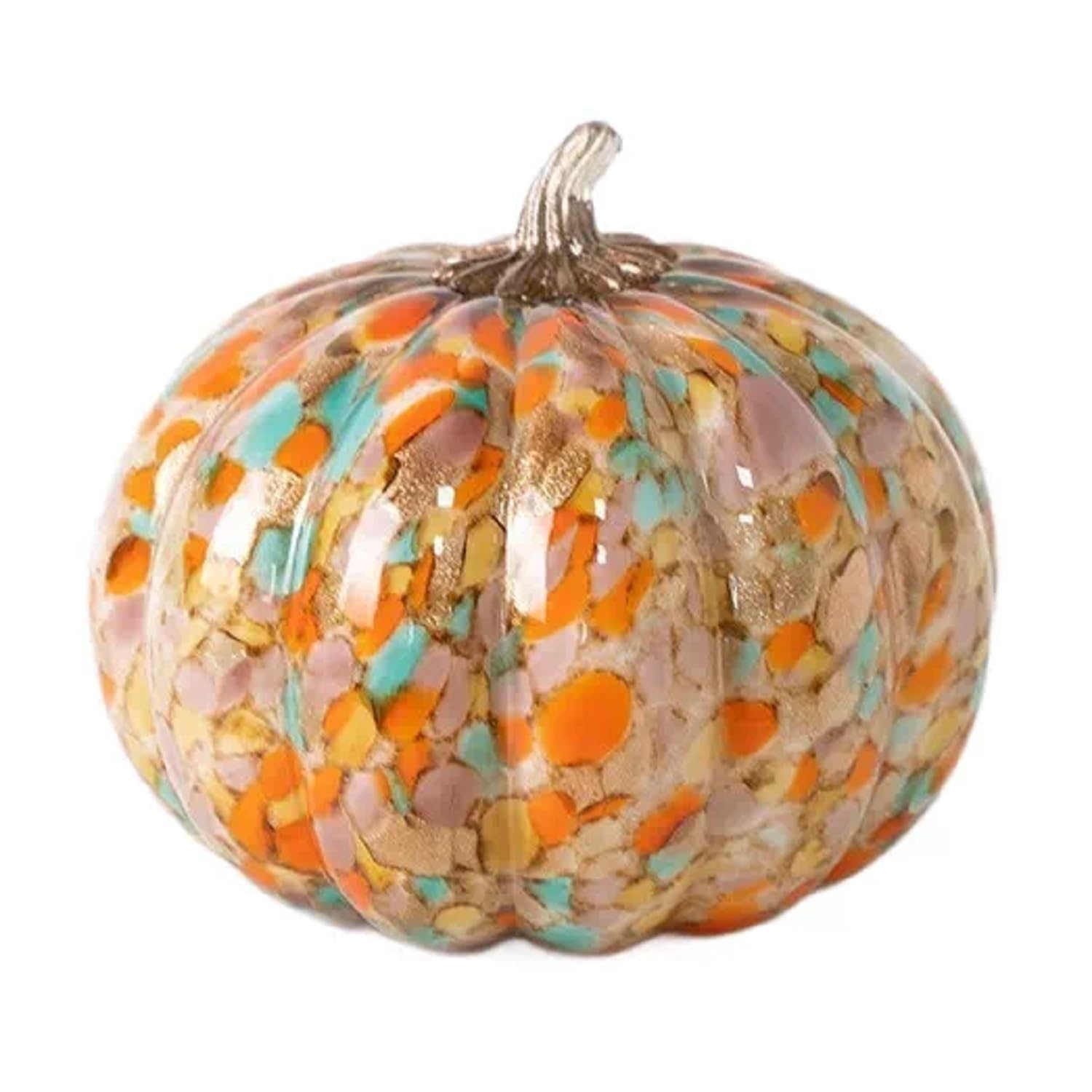 Decorazione di Zucca in Vetro Artistico Fatta a Mano - Figurina di Cristallo a Mosaico Colorato,19cm