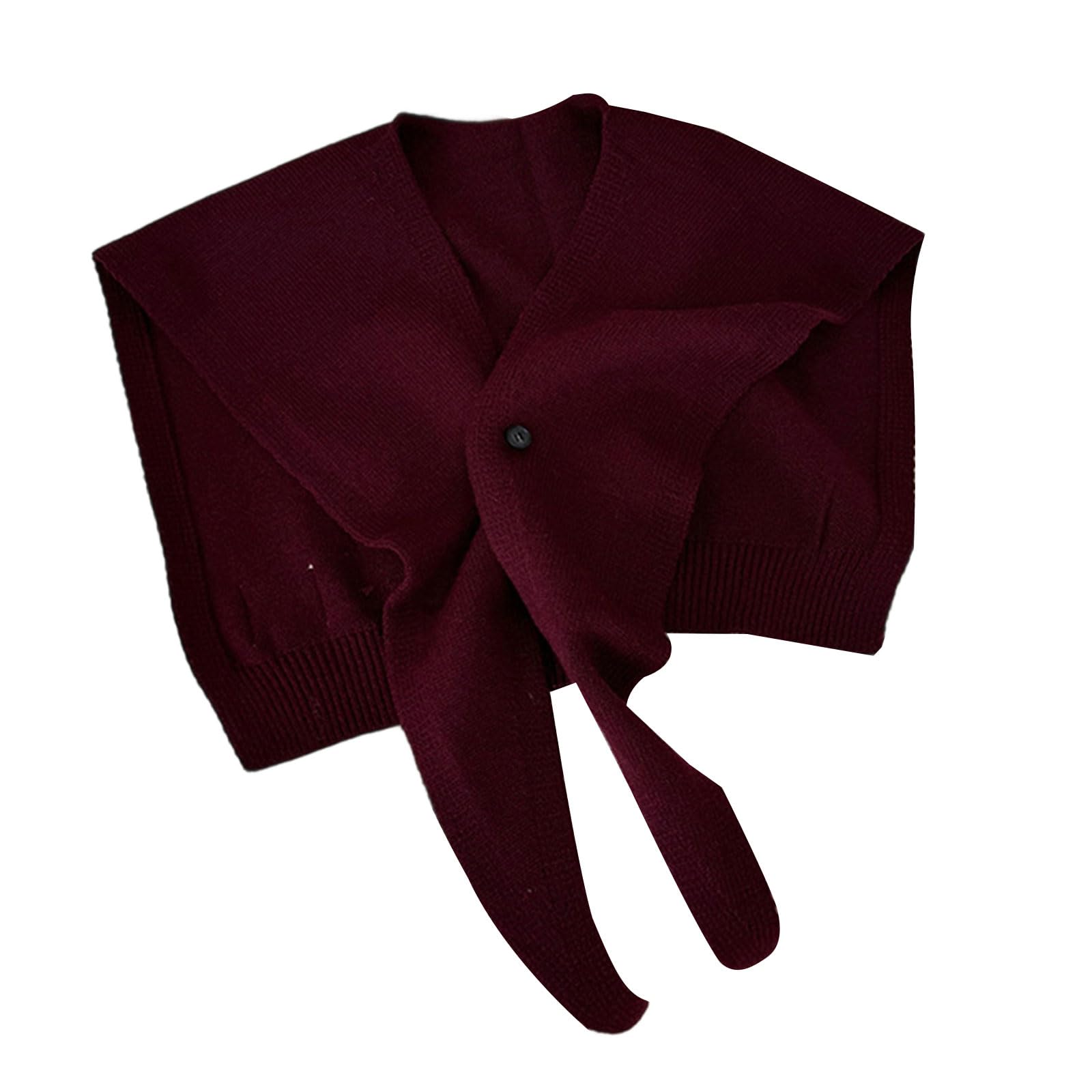 MICFENY Elegant Tone Scarf Capelet Multi Functional Sleeveless Collar Design Soft Polyester Women's Outerwear Shawl