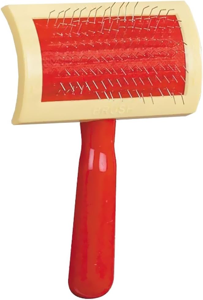 Oscar Frank Universal Standard Plastic Handle Soft Pet Slicker Brush, Small