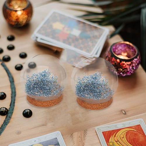 Miniatura 4 de PRETYZOOM Cúpula de cristal preservada con 4 piezas de cúpula de vidrio transparente con cubierta de exhibición de base de madera para