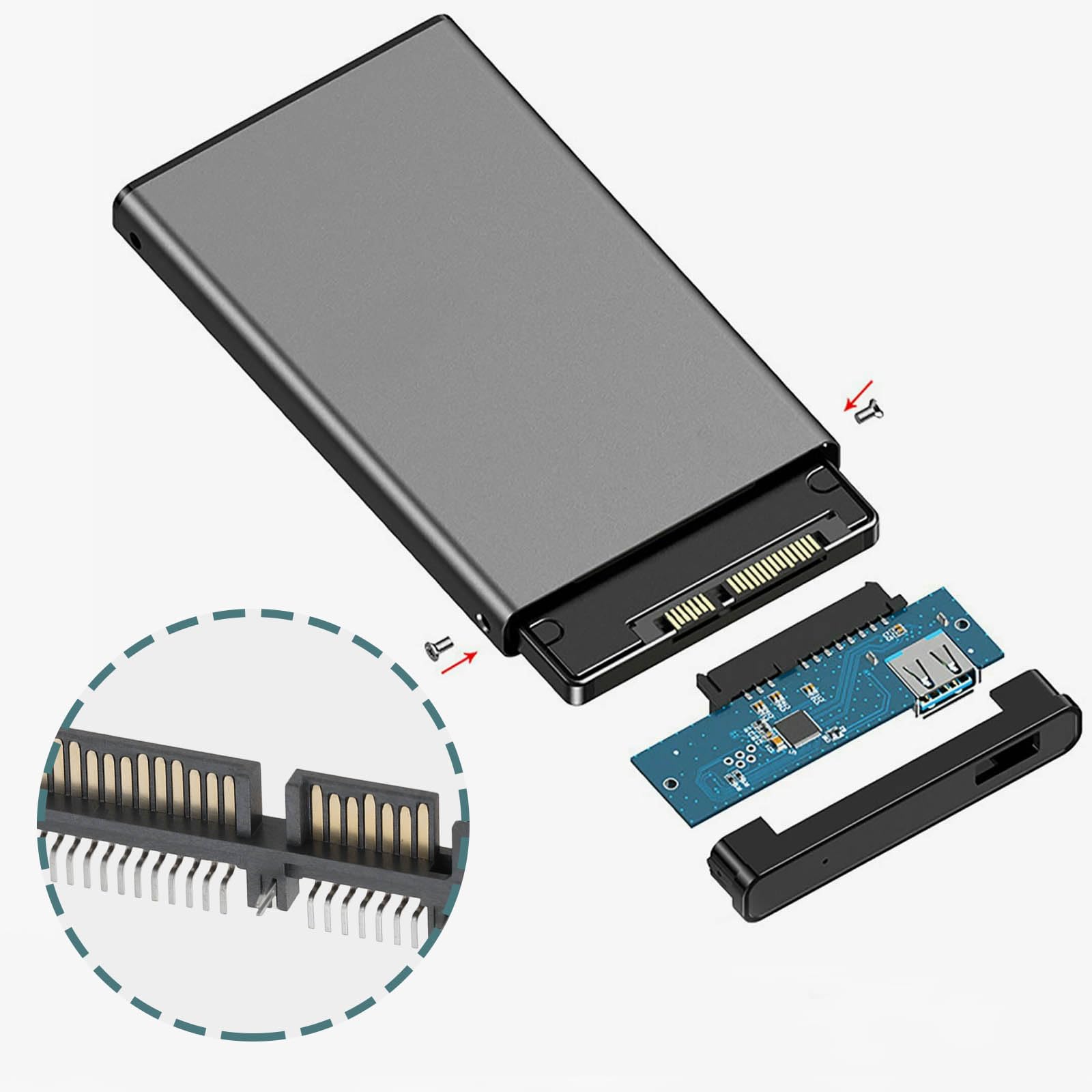 5 szt. SATA 22-pinowe 7+15-pinowe złącze męskie SMT SMD do dysku twardego 6.3 cm HDD