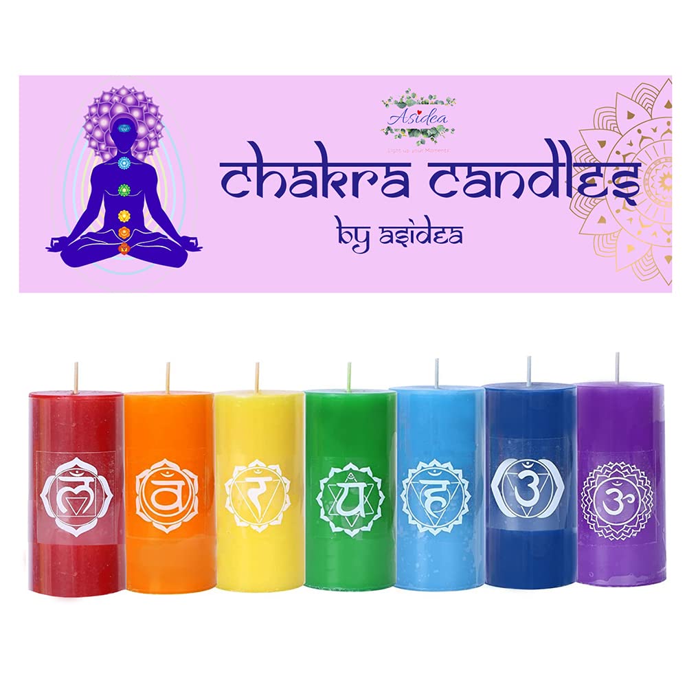 7 Chakra Candle Set | Candles for Aromatherapy, Meditation Candle, Spa | Scented Candles for Gifting & Decoration