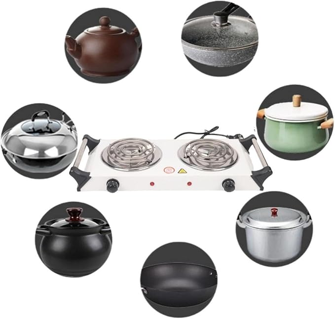 Estufa Eléctrica Portátil 2 Puestos 54 cm 110V miniatura 7