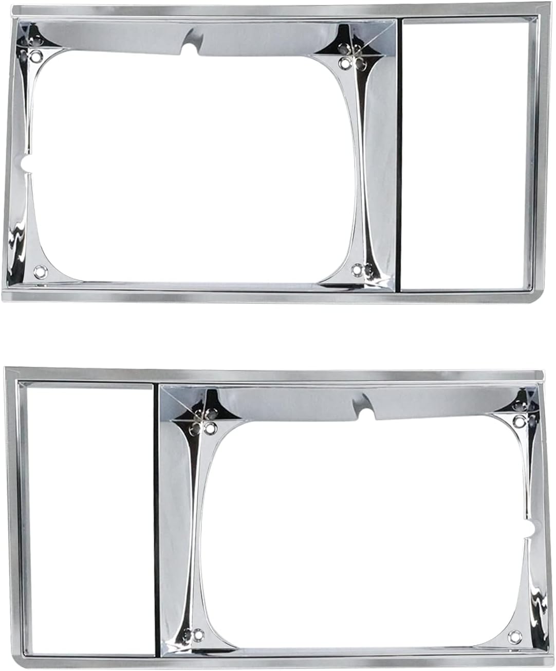 Pair(2) Headlight Headlamp Light Trim Bezel Set Chrome Compatible With Chevy Malibu El Camino 1978-1979,Front, Left&Right #GM463531 GM463532 - Image 3