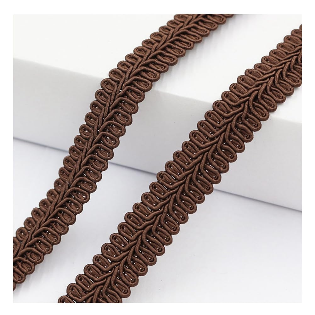 Yurosiay 10 m Trimming Trim 15 mm Wide Braided Braid Handmade Braided Decorative Ribbon Decorative Border Sewing Brocade Trims Fabric Border Furniture Braid for DIY Sewing Craft Coffee