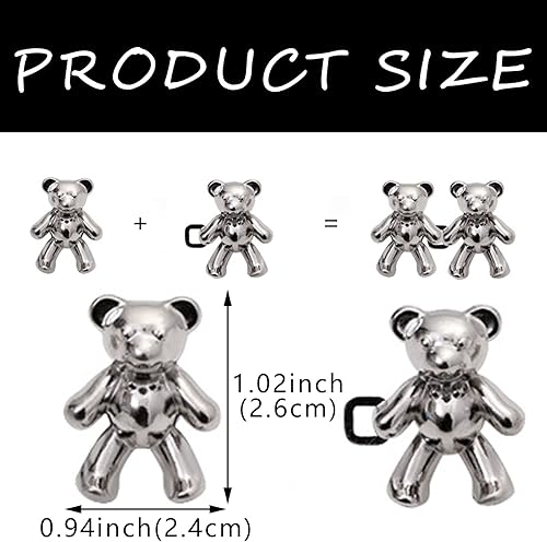 Miniatura 2 de 8 pares de bonitos botones de oso para ropa, pantalones, sin costura, cintura desmontable, ajuste corporal, hebillas de apriete, accesorios de ropa