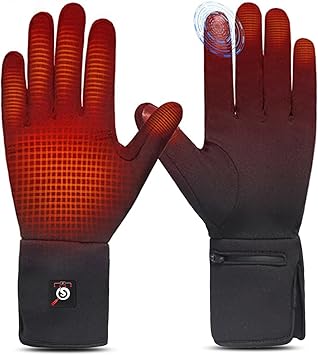 SAVIOR HEAT Heated Glove Liners for Men Women, Rechargeable Battery Electric Heated Gloves, Winter Warm Glove Liners, Thin Gloves Riding Ski Snowboarding Hiking Cycling Hand Warmers