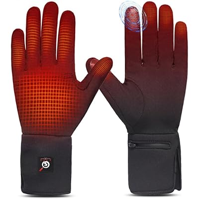 SAVIOR HEAT Heated Glove Liners for Men Women, Rechargeable Battery Electric Heated Gloves, Winter Warm Glove Liners, Thin Gloves Riding Ski Snowboarding Hiking Cycling Hand Warmers