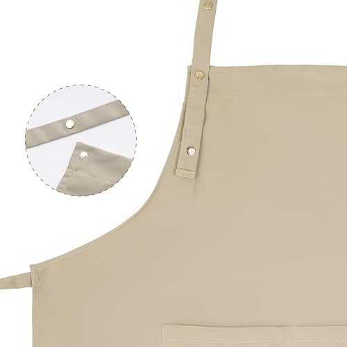 Miniatura 2 de Tosewever Delantales de arte para mujer, pintura y cerámica, para hornear, correas de hebilla para hombre, delantal de cocina con bolsillos