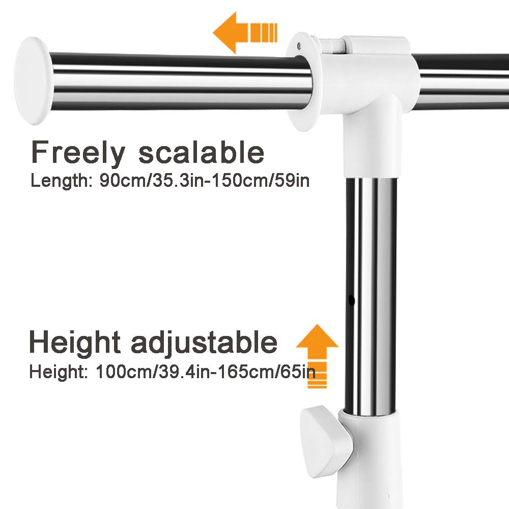 Leaflai Clothes Rails for Bedroom, Adjustable Clothes Rack for Hanging